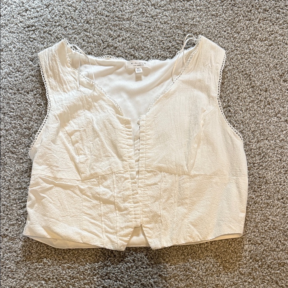 Kimchi Blue Cream Sleeveless Blouse